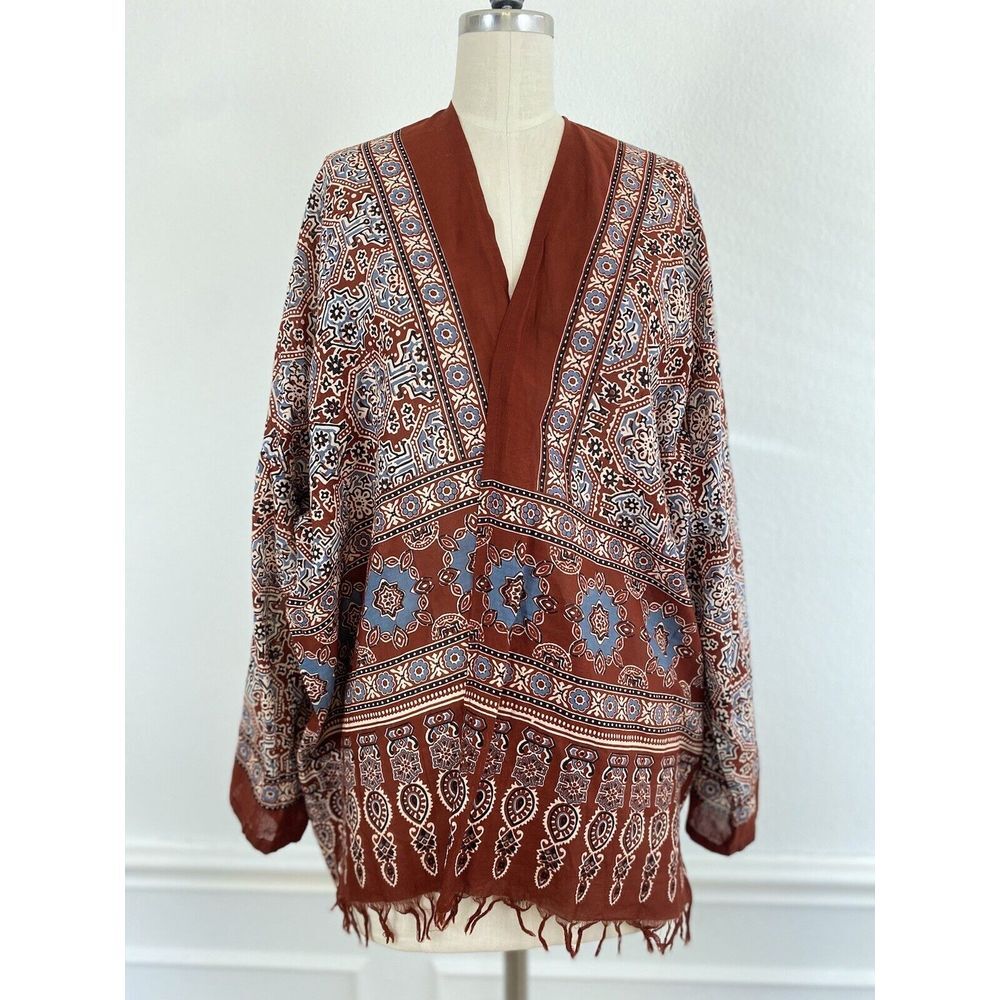 Serrv International Kimono O/S 1005 Cotton Bohemian Indian Festival - Picture 3 of 10